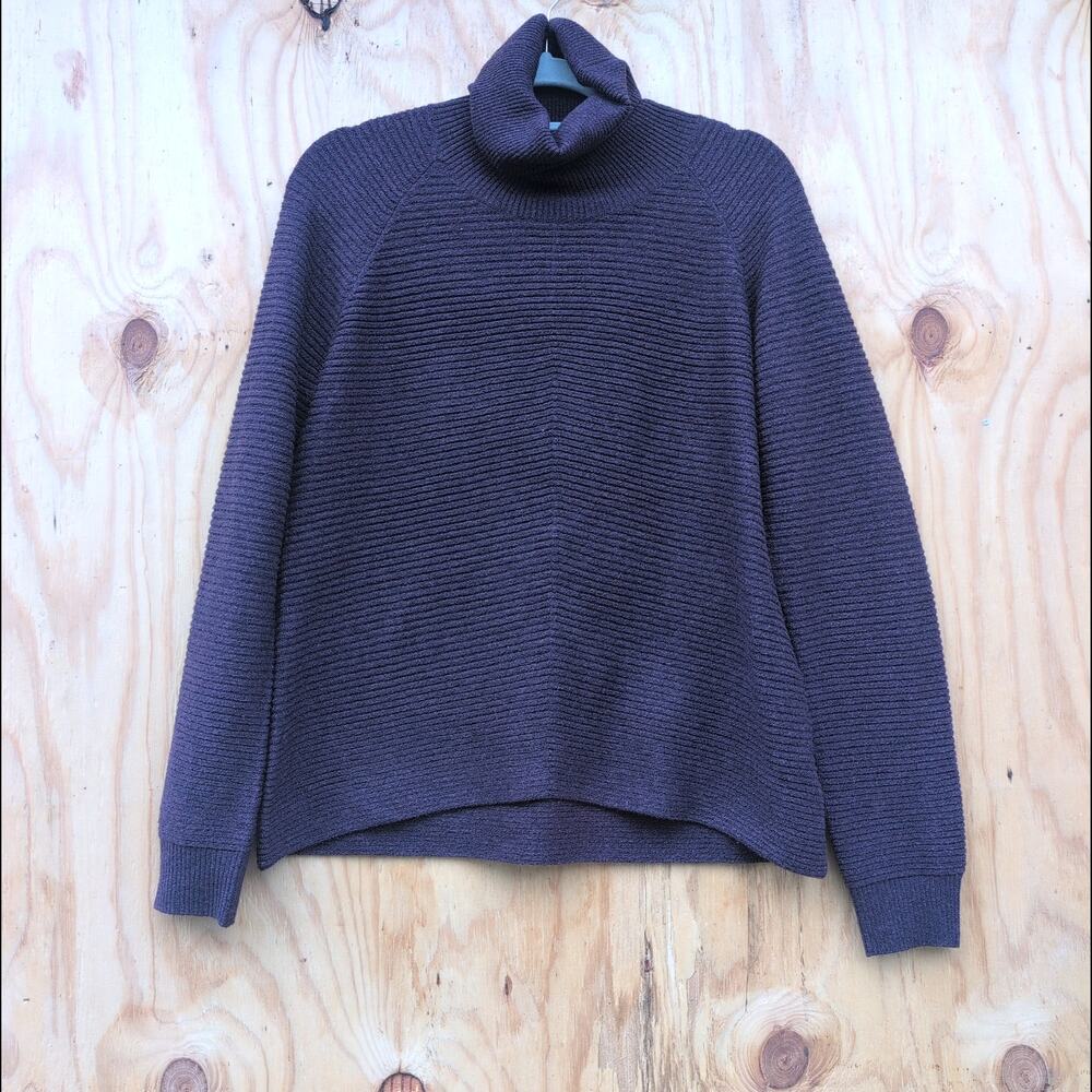 Kuhl Organic Cotton Elevated Basic Merino Wool Blend Plum Turtleneck Women's Med